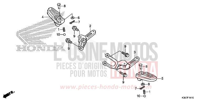 PILLION STEP for PCX 125 PEARL SIENA RED (R320) from 2017